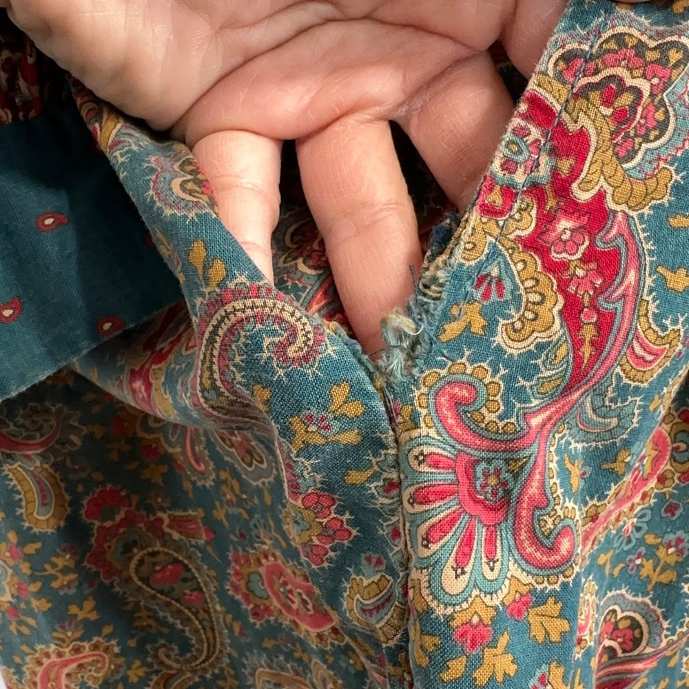 Vintage J Jill Cottagecore Prairie Peasant Midi Dress Sz XL Paisley Cotton - Picture 5 of 10